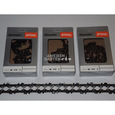 3x Stihl Saw Chain 35 cm 1,3 mm 3/8"P SEMI CHISEL PM 50 drive links