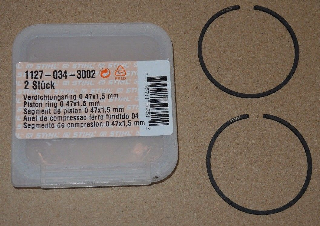 46 mm Kolbenringe Set passend für Sti-hl 028 AV, WB 029 MS290 Kettensägen 1118 034 3001 46 mm Kolbenringe Set passend für Sti-hl 028 AV, WB 029 MS290 Kettensägen 1118 034 3001