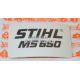 1122 Stihl Typenschild Motorsäge MS650 MS 650